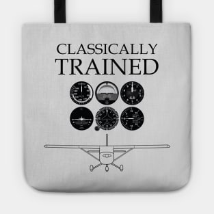 Classically Trained Pilot steam gauges and high wing airplane Tote