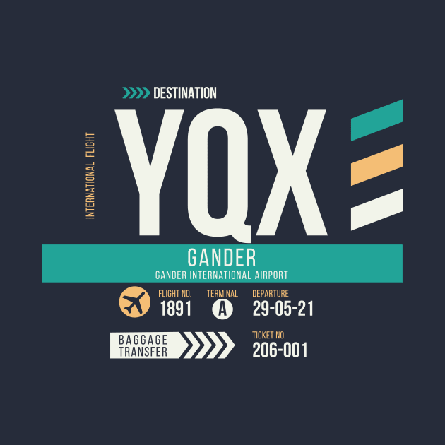 Gander (YQX) Airport Code Baggage Tag by SLAG_Creative