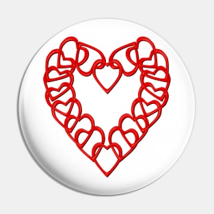 Interlocked Heart Knots Pin