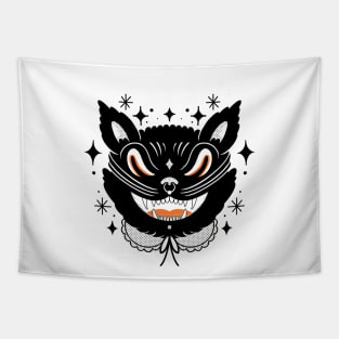 Halloween black cat Tapestry