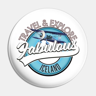 travel explore fabulous Iceland logo Pin