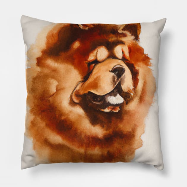 Chow Chow Watercolor - Dog Lover Gifts Pillow by Edd Paint Something