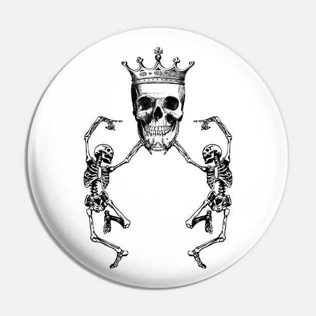 Skull King and Dancing Skeletons Pin by Eclectic At Heart