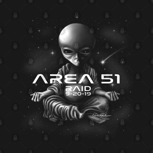 Area 51 Raid / Buddha Alien by sandersart