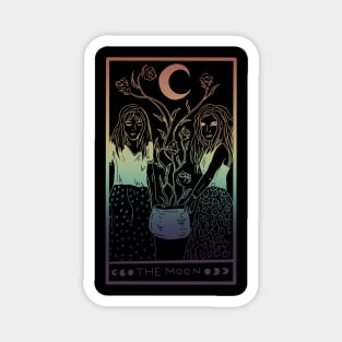 Midnight Margarita Moon - tarot card pastel rainbow Magnet