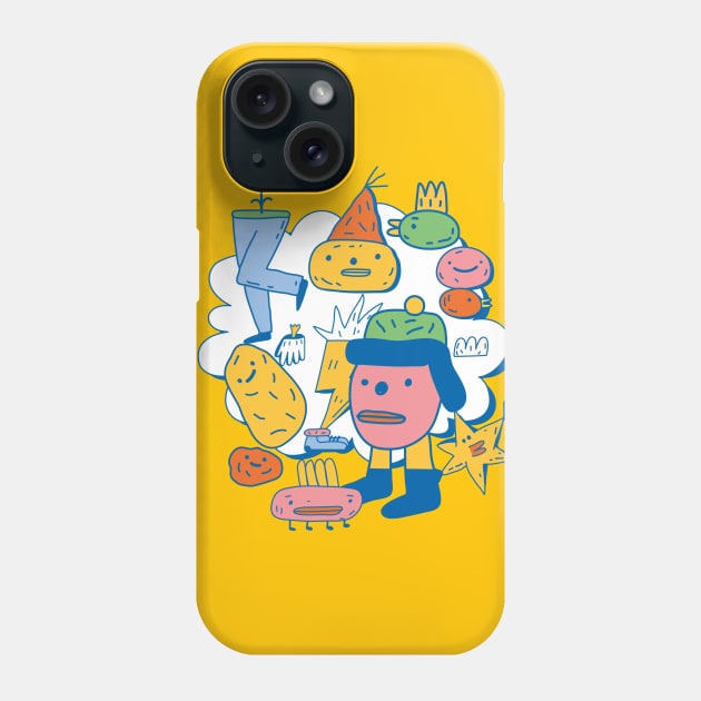Quirky Lazy Potatoes Doodle Art Style Phone Case by SSO Symbol