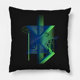 Galaxy Space Geometric blue abstract Pillow