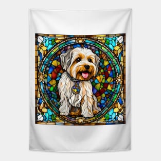 Stained Glass Yorkipoo Tapestry