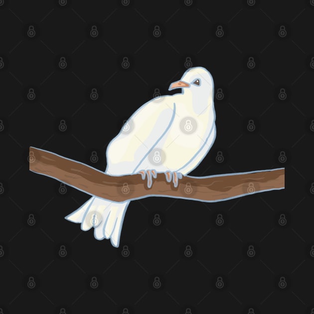 White Dove on A Branch by danyellysdoodles