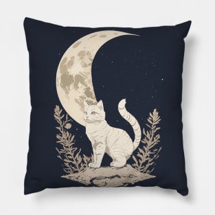 Celestial Cat Moon Pillow