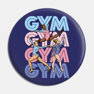 Retro GYM Gymnastics Girl Cartoon Gymnast Pin