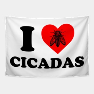 I Love Cicadas (White) Tapestry