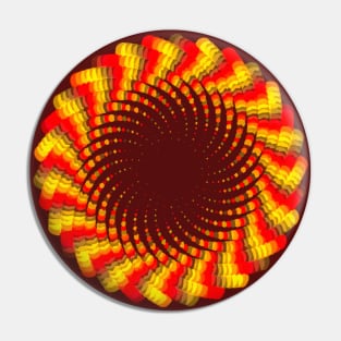 Red Yellow Phyllotactic Spirals Pin