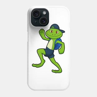 Frog at Running with Backpack & Hat Phone Case