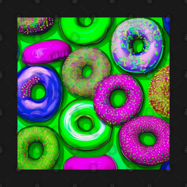 Colorful Donuts Green by BlakCircleGirl
