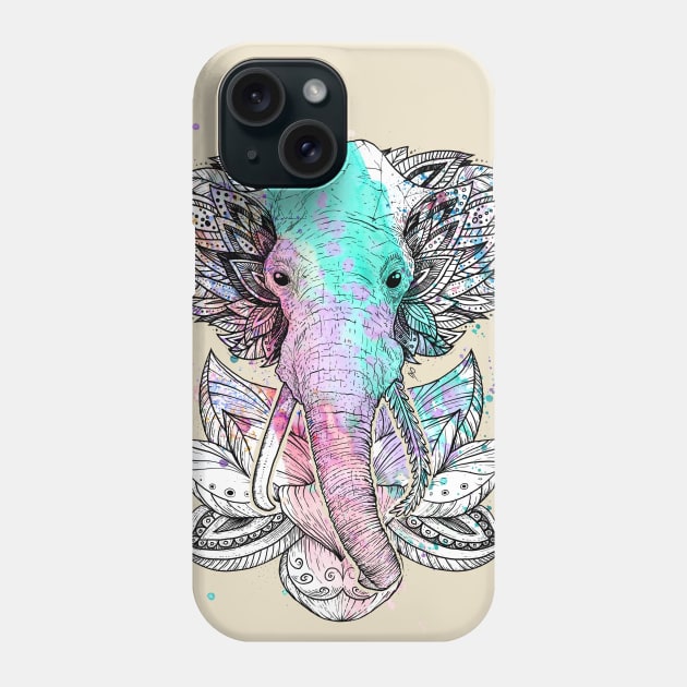 elephant in the Lotus Phone Case by NikKor