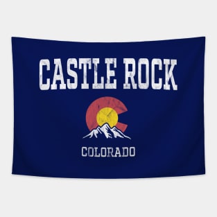 Castle Rock Colorado CO Vintage Athletic Mountains Tapestry