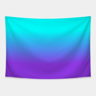 Purple Neon and Aqua Blue Ombre Shade Color Fade Tapestry