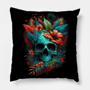 Tropical Skull Head design #1 Pillow