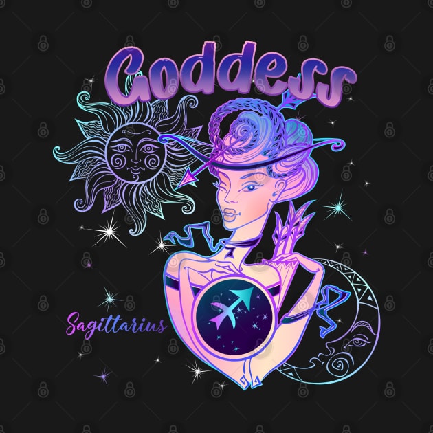 Zodiac Sagittarius Goddess Queen Horoscope by The Little Store Of Magic