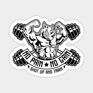 NO PAIN NO GAIN RHINO Magnet