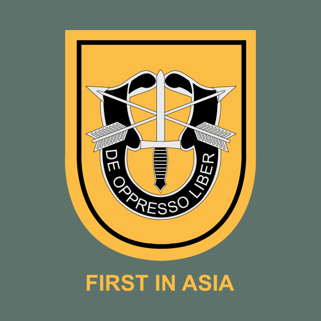 1st Special Forces Group (Airborne) Beret Flash, First in Asia by Dexter Lifestyle