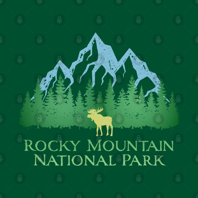 Rocky Mountain National Park Colorado Mountain Trees Moose by Pine Hill Goods