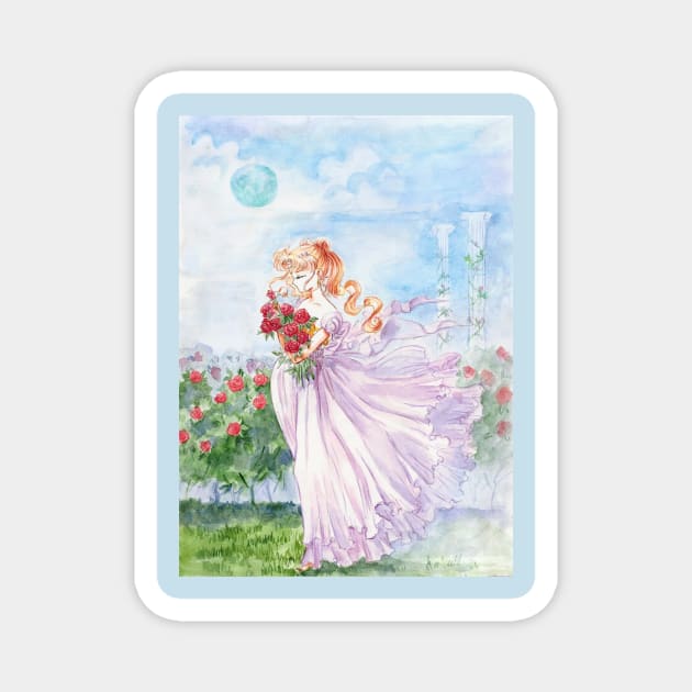 Princess Serenity with Roses Magnet by eosofdawn