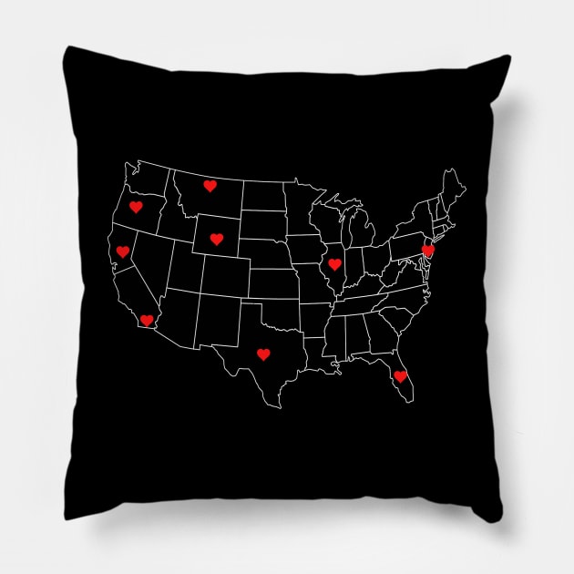 I Love United States Pillow by Cervezas del Zodiaco