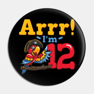 12th Birthday Pirate Captain Parrot Pin