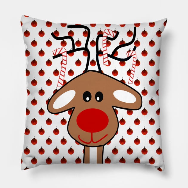 REINDEER Christmas Pillow by SartorisArt1