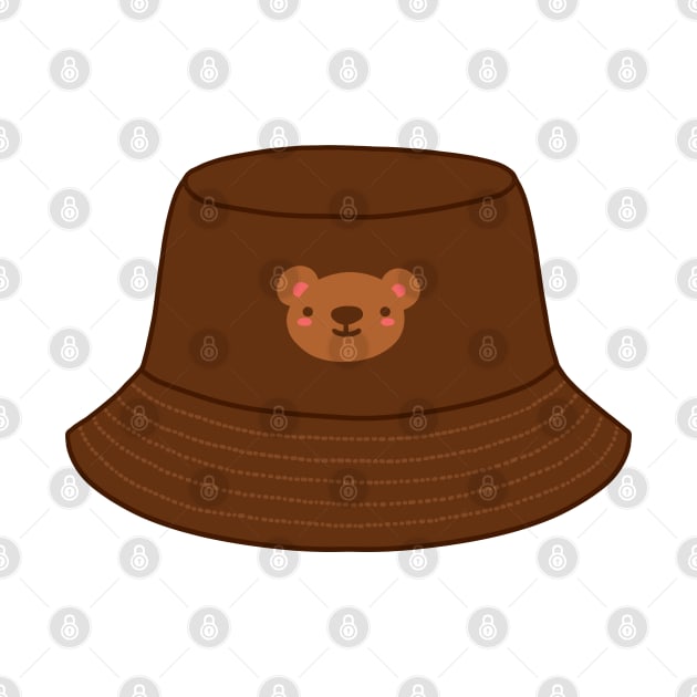 Brown bear bucket hat by Nikamii