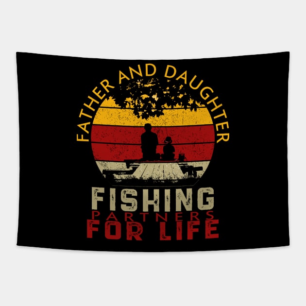 FATHER AND DAUGHTER FISHING PARTNERS FOR LIFE Tapestry by banayan