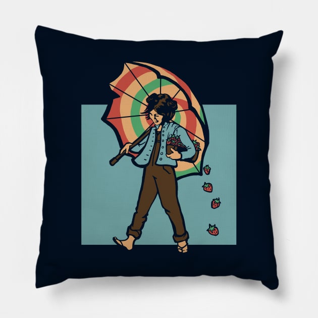 Strawberry Girl Pillow by KHallion