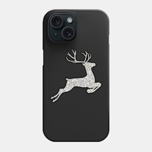 Silver Faux Glitter Christmas Reindeer Phone Case