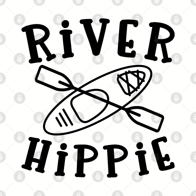 River Hippie Kayaking Fishing by GlimmerDesigns