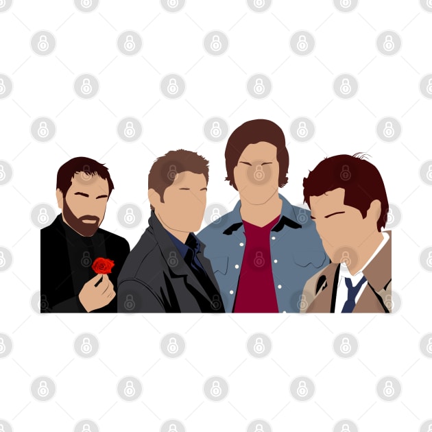 Supernatural Crowley Dean Sam Castiel by OutlineArt