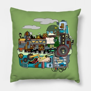 Steam punk boat Pillow