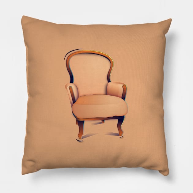 Cozy Vintage Armchair Pillow by euiarts