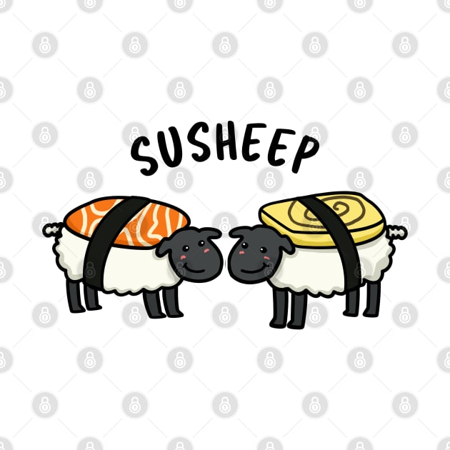 Susheep Cute Sushi Sheep Pun by punnybone