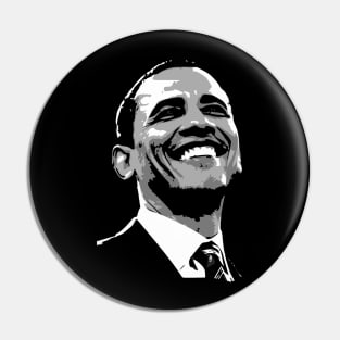 Barack Obama Black and White Pin