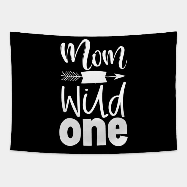 Mom of the Wild One Plaid Lumberjack 1st Birthday Tapestry by jordanfaulkner02