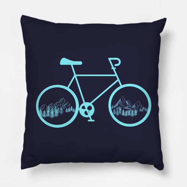 Blue Mountain Bike Pillow by NatureGlow