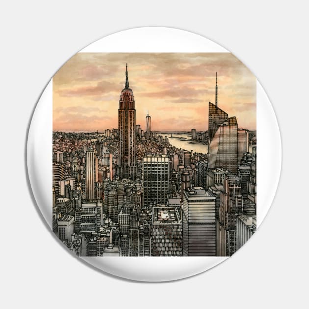 New York City Pin by maxwellillustration