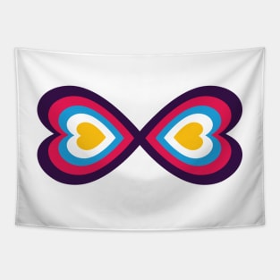 Polyamory Heart Infinity Symbol - New Pride Colors! Tapestry