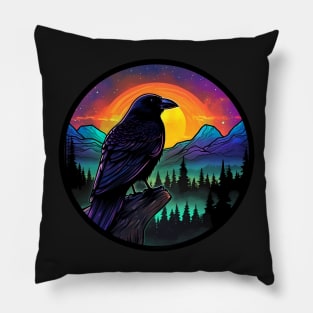 Aurora Raven Pillow