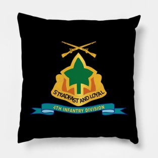 4th Infantry Division - w Br - Ribbon Pillow