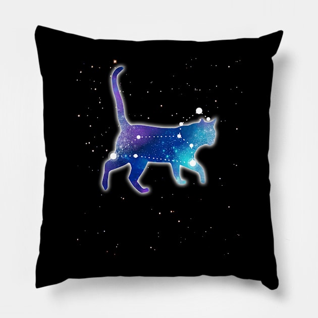 Leo Zodiac Sign Astrology Constellation Cat Lover Pet T-Shirt Pillow by flytogs