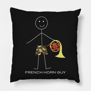 Funny Mens French Horn Guy Pillow