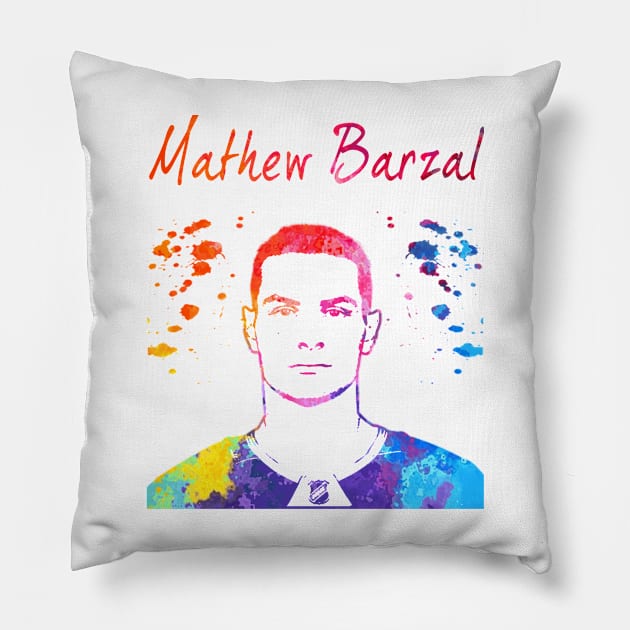 Mathew Barzal Pillow by Moreno Art